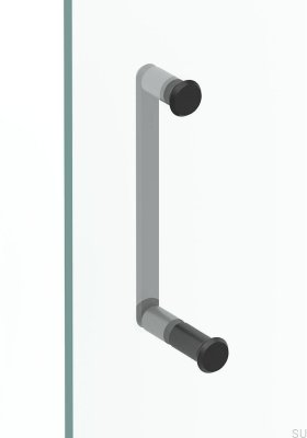 Fase 23 Duschdörrknopp, Borstad Svart Aluminium