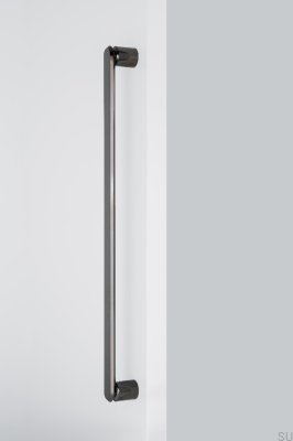 Fase Big 480 avlångt möbelhandtag, aluminium, svart titan, polerad PVD