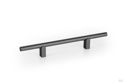 Kumo 128 avlångt möbelhandtag, aluminium, svart, titan