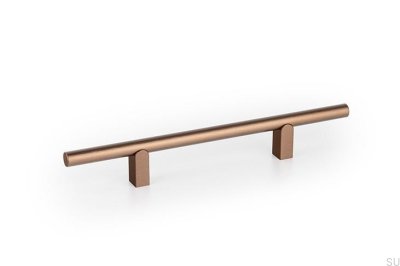 Kumo 128 Aluminium Borstad Brun Avlångt Möbelhandtag