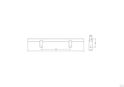 Kumo 320 avlångt möbelhandtag, aluminium, svart, titan