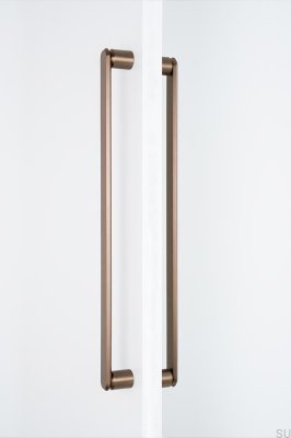 Fase Big 480 dubbelsidigt avlångt möbelhandtag, Aluminium, Brun, Borstad