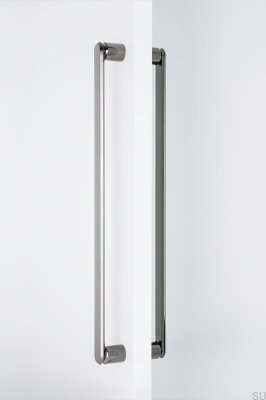 Dubbelsidigt avlångt möbelhandtag Fase Big 480 Aluminium Svart Titan Polerad PVD