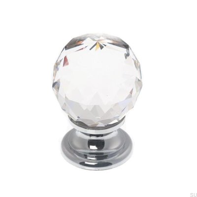 Möbelknopp 9992 Swarovski kristall med silverbotten