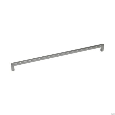 Avlångt möbelhandtag 0143 320 Silver Borstad (inox look)