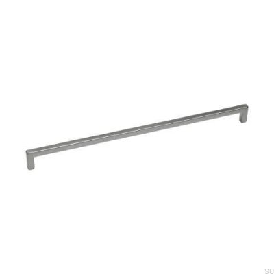 Avlångt möbelhandtag 0143 492 Silver Borstad (inox look)
