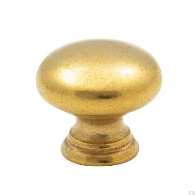 Möbelknopp 411 24 Guld Mässing Opolerad Omålad