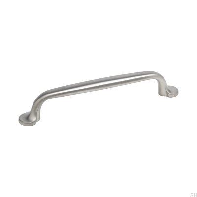 Avlångt möbelhandtag 7032 128 Borstat silver (inox look)